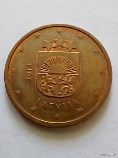 Латвия.5 евроцентов.2014 г.
