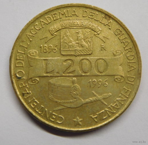 Италия 200 лир 1996 г