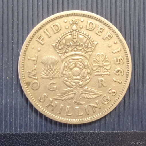Великобритания 2 шиллинга 1951 год без IND: IMP: