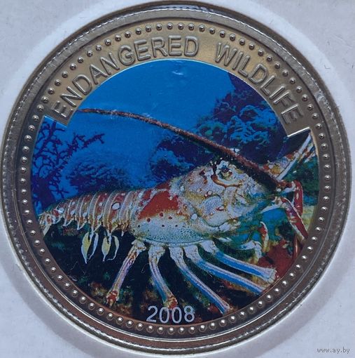 Палау 1 доллар 2008 г. Вымирающие виды. Лангуст