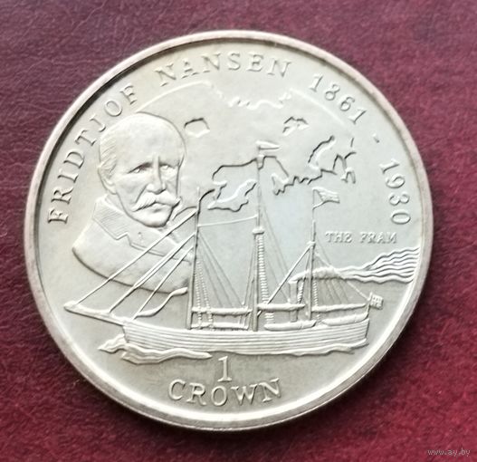 Остров Мэн 1 крона, 1997 Фритьоф Нансен