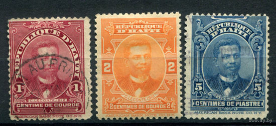 Гаити - 1912г. - президент Мишель Цинциннат Леконт - 3 марки - полная серия, гашёные, MH [Mi 132-134]. #4-W1-109-A-1