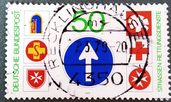 Марка Германия 1979 год Эмблемы дорожно-спасательных служб