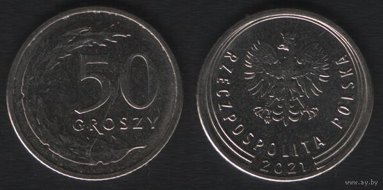 Польша y973c 50 грош 2021 год (mw) (_alb2