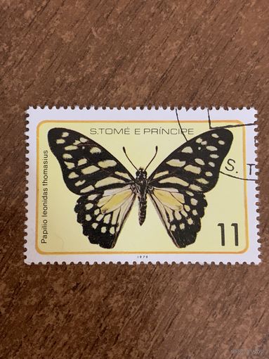 Сан Томе и Принсипи 1979. Бабочки. Papilio Leonidas Thomasius. Марка из серии