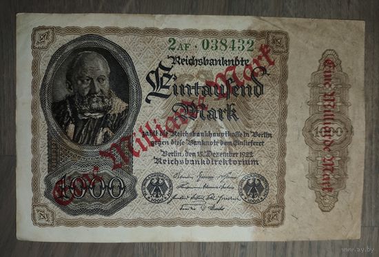 1 миллиард марок 1923 г. Веймарская республика. Достойное пополнение вашей коллекции!