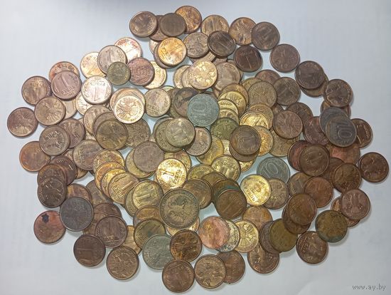 Сборный лот монет Российской федерации , 170 штук с рубля .