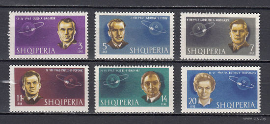 Космос. Советские космонавты. Албания. 1963. 6 марок с/з. Michel N 757-762 (18,0 е)