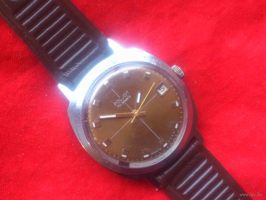 Часы  ПОЛЕТ 30 камней АВТОМАТ тип POLJOT de LUXE, из СССР 1970-х с РЕМНЁМ