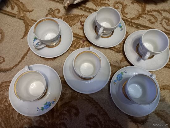 Набор чашек кофейных с блюдцами МФЗ Минск СССР