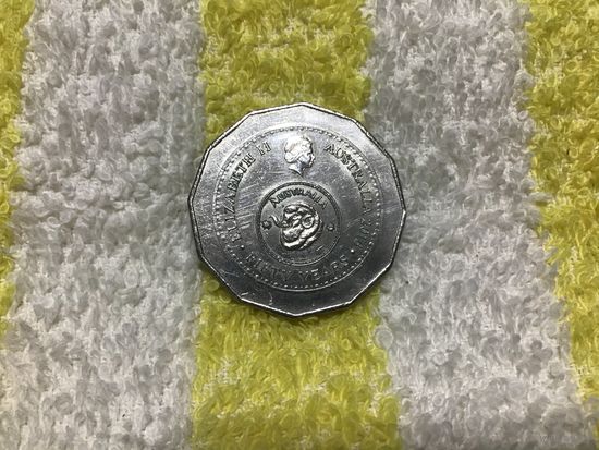 Австралия 50 центов, 2016г. 50 лет переходу на десятичную систему национальной валюты