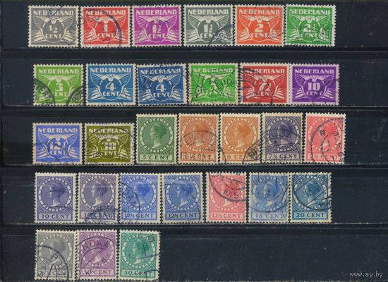 Нидерланды 1926-41 Вильгельмина Номиналы Стандарт ВЗ #171,177-80,183-5,188,191,215-7,222,281,380-3,389