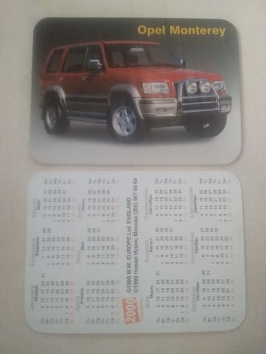 Карманный календарик. Автомобиль. 2000 год