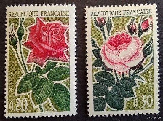 Франция. 1962г. Mi1409-10**. Розы.
