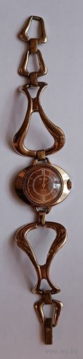 Женские позолоченные часы СССР с позолоченным браслетом. С 1 рубля!