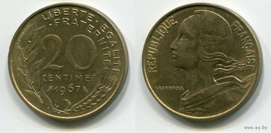 Франция. 20 сантимов (1967, XF)