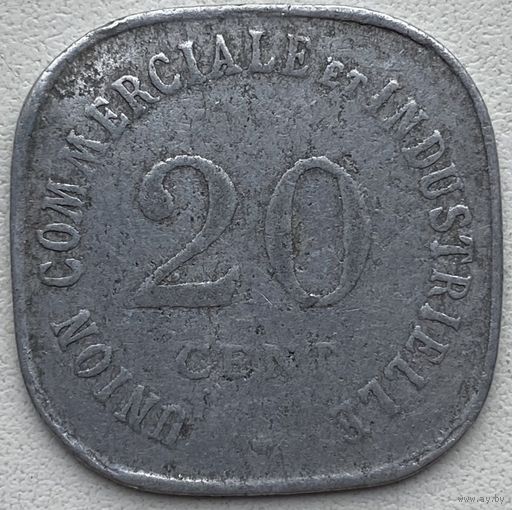 Франция 20 сантимов 1917 г. Венсенн. Нотгельд