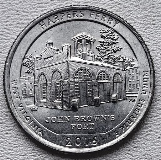 США 25 центов (квотер) 2016 Р Harpers Ferry West Virginia