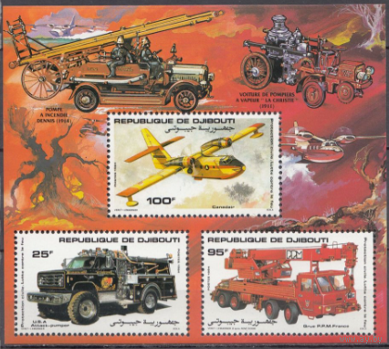 1984 ДЖИБУТИ  Транспорт Автомобили  Пожарная техника    MNH