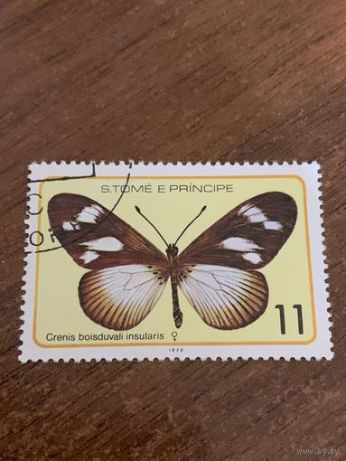 Сан Томе и Принсипи 1979. Бабочки. Crenis boisduvali insularis. Марка из серии