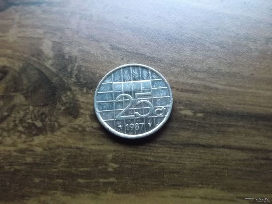 Нидерланды 25 центов 1987