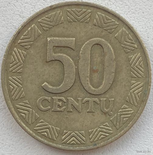 Литва 50 центов 2000 г.