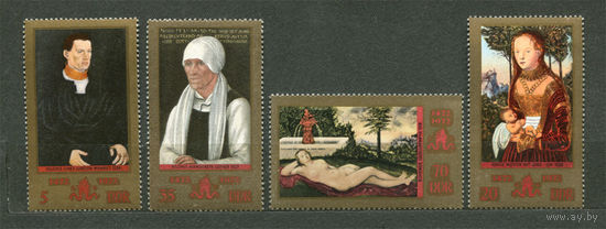 Живопись. Лукас Кранах. ГДР. 1972. Полная серия 4 марки. Чистые
