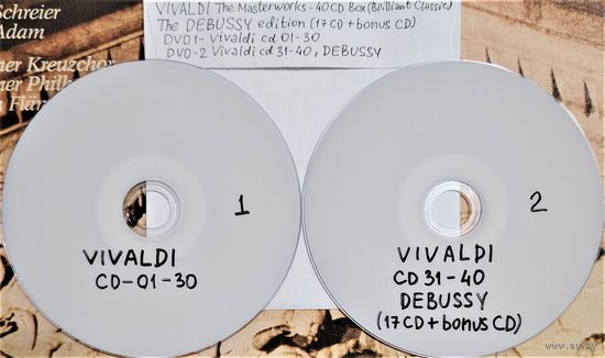 DVD MP3  - A.VIVALDI - The Masterworks (40 CD Box Set Brilliant Classics), C.DEBUSSY - The Debussy Edition (17 CD +bonus CD) - 2 DVD