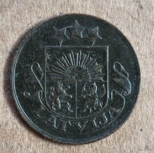 Латвия 2 сантима, 1928 г., KM# 2