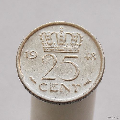 Нидерланды 25 центов 1948