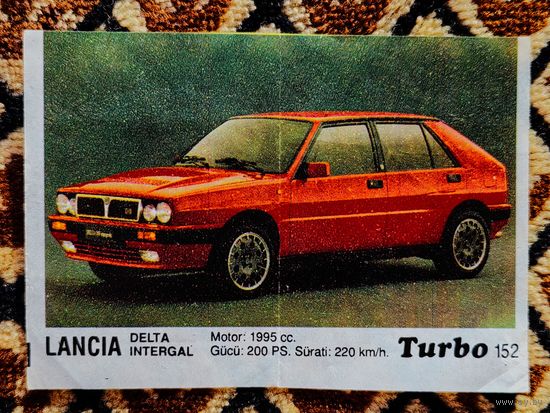 Вкладыш Turbo (Турбо) 3 серия (121-190, Black), номер 152, Lancia Delta Intergal. Возможен небольшой торг.