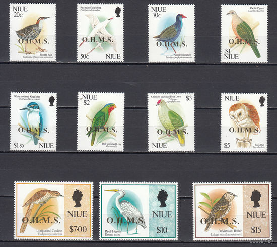 Фауна. Птицы. Ниуе. 1994. 11 марок с надпечатками. Michel N 20-30 (86,0 е)