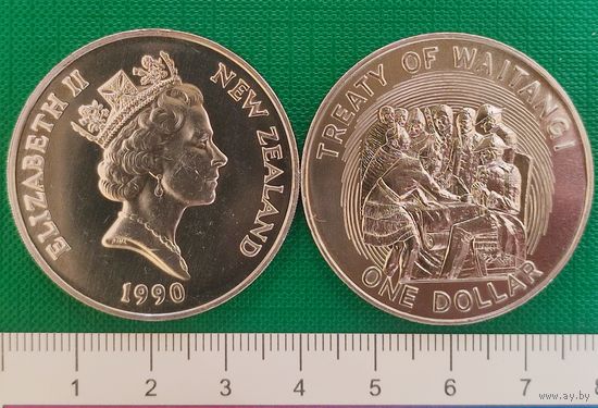 Новая Зеландия 1 доллар, 1990 150 лет подписанию Договора Вайтанги