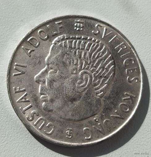 С рубля без мц! 5 крон 1955 Швеция серебро