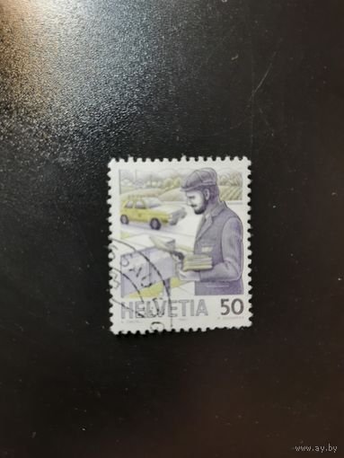 Швейцария. Почтальон. 1987г. гашеная