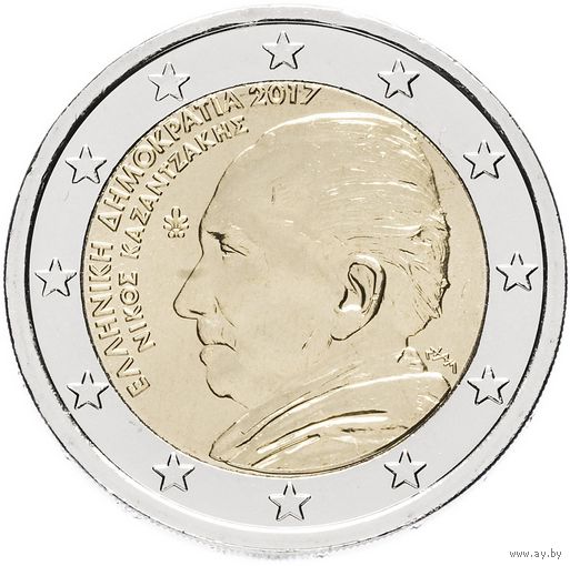 2 евро 2017 Греция Никос Казандзакис UNC из ролла