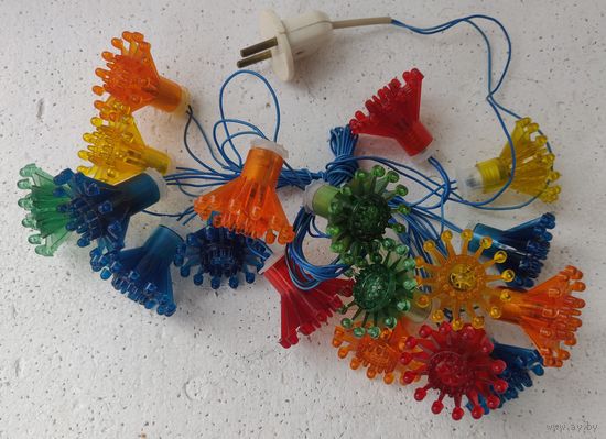 Винтажная Советская гирлянда электрогирлянда Снежинки СССР