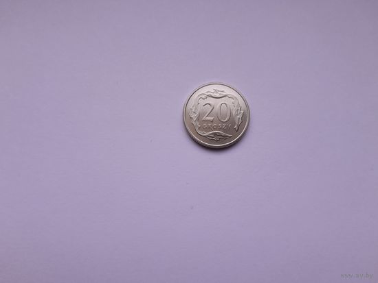 20 грошей 2025 года. Польша. UNC