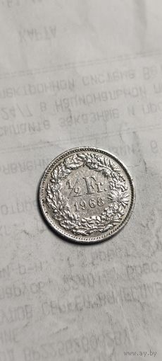 Швейцария 1/2 франка 1968