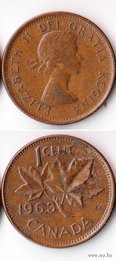 1 цент Канада 1963 года
