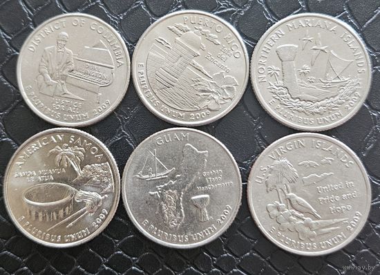 Квотеры 2009 США ( комплект 6 штук)