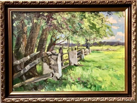 Дучиц Н.В "Пейзаж",х\м на картоне. р.70х50 см.