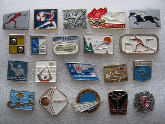 Виды спорта, цена за 1 шт., на выбор.