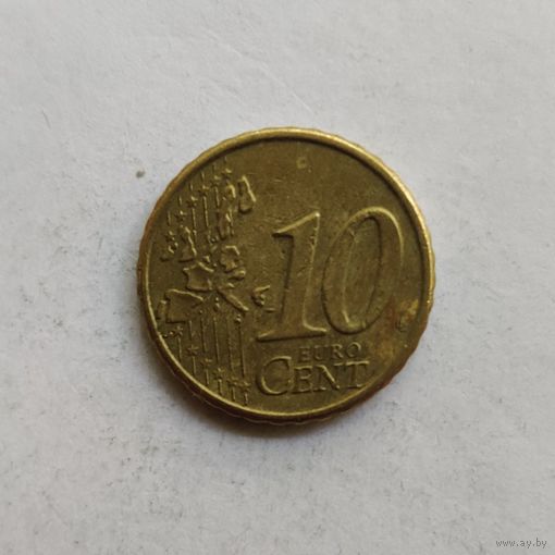 Финляндия 10 евроцентов  2000 г.   "М" под лапой