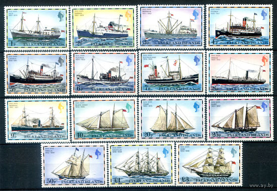 Фолклендски острова - 1978г. - почтовые корабли - 15 марок - полная серия, MNH [Mi 255-269]. #3-WK-Z-1-20