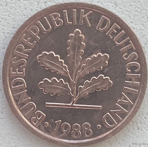 Германия 1 пфенниг 1988 г. D