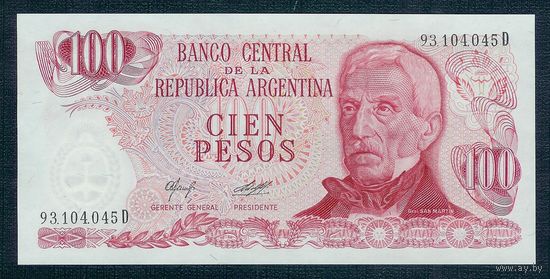 Аргентина 100 песо 1973-1976 год, UNC
