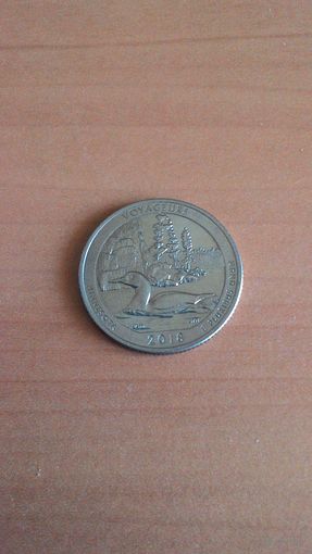 США, 25 центов 2018. Квотер Национальный парк Вояджерс. Двор D.