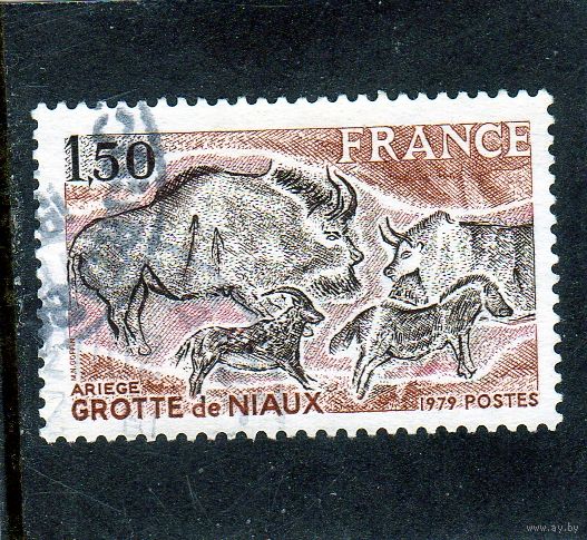 Франция.Ми-2162.Niaux пещеры. Ariege Серия: туризм.1979.