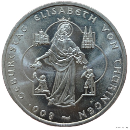 Германия 10 евро, 2007 800 лет со дня рождения Елизаветы Венгерской. Пруф